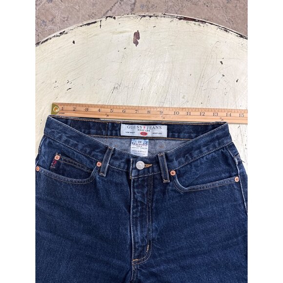 Vintage Guess Women's High-Waisted Jeans Dark Wash Boot leg Sz 29 - Picture 3 of 8